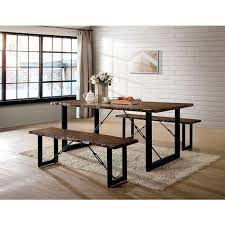 Two benches and table, 3 piece set. Dulce Dining Room Set W Two Benches By Furniture Of America Furniturepick