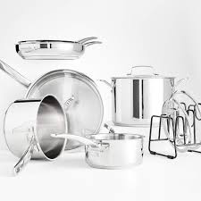 To avoid food sticking to your uncoated stainless steel pots and pans, add a little oil before cooking. Cuisinart Smartnest Stainless Steel 11 Piece Cookware Set Reviews Crate And Barrel