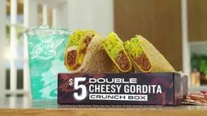 I think thats what its called. Taco Bell 5 Double Cheesy Gordita Crunch Box Tv Commercial Added To The Sides Ispot Tv