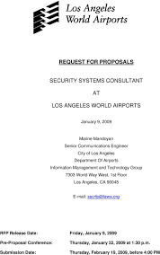 Request For Proposals Security Systems Consultant Los
