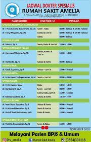 Rsud kabupaten kediri pare ini memiliki visi untuk menjadi rumah sakit unggulan yang menjadi pilihan utama masyarakat di wilayah kediri dan sekitarnya. Rumah Sakit Amelia Jadwal Praktek Dokter Spesialis Bulan November 2018 Facebook