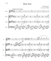 Debussy Beau Soir Flute Strings Digital Download Jdw Sheet Music
