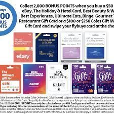 A store specific gift card can be purchased for the following stores: Coles Prepaid Gift Card Balance