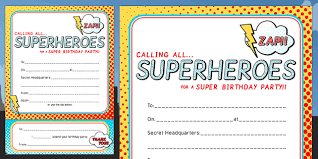 Invite all the guests with this stylish birthday invitation. Superhero Themed Birthday Party Invitations