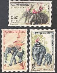 Laotian Elephant Stamps Remember Lao Used To Be Part Of Siam Until The French Colonized It Stamp Elephant Old Coins