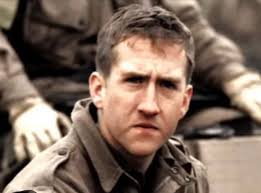 Actor Damian Lewis stands before the Richard Winters monument in Normandy  during the D-Day 70th anniversary celebrations in 2014. Lewis famously  portrayed Winters in the miniseries 'Band of Brothers'.