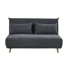 Das wohnzimmer verfügt über ein ausklappbares bett für 2 personen plus einem einzelbett. Ausklappbare 2 Sitzer Bank Anthrazitgrau Nio Maisons Du Monde