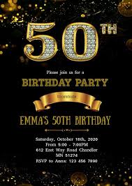 50th Birthday Party Flyer Templates Free Diamond 50th Birthday Invitation 50th Birthday Invitations Birthday Invitation Templates Birthday Invitations