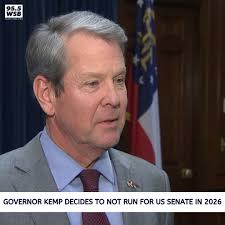 Georgia governor Brian Kemp has decided not to run for the U.S. Senate in  2026, according to WSB Radio's Jonathan O'Brien. Gov. Kemp was seen by many  to be a leading contender