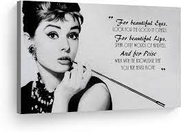 Product title be happy, audrey hepburn quote canvas wall art. Amazon Com Smile Art Design Audrey Hepburn Breakfast At Tiffany S Quotes Canvas Print Decorative Art Modern Wall Decor Artwork Bedroom Living Room Wall Art Ready To Hang Made In The Usa 8x12 Posters