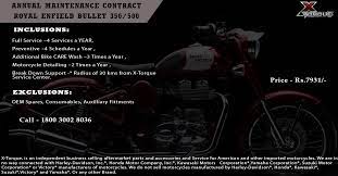 Annual Maintenance Contract For Royalenfield Bullet Re350 Re500 Online At X Torque Buy Now Or Call 1800 3002 8036 Today Royal Enfield Contract Maintenance