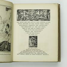 At that, king lot rode furiously at him, and smote him down; Le Morte D Arthur By Beardsley Aubrey Jonkers Rare Books