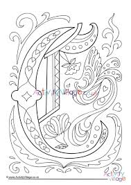 Alphabet and animals coloring pages are fun and. Illuminated Letter C Colouring Page