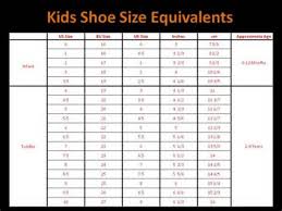 Size Chart For Shoes Toddler Childrens Shoe Size Chart