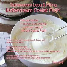 Buttercream Coklat Putih Kartu Resep Makanan Resep