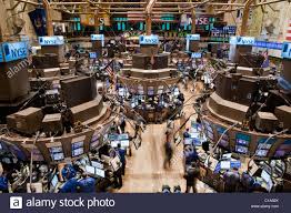 Looking Downwards At The Trading Floor Of The New York Stock Exchange On Wall Street Stock Image Stock Exchange Initial Public Offering Trading Brokers