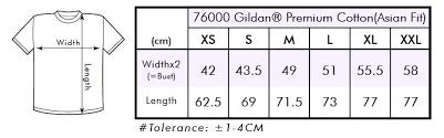 Gildan Premium Cotton Ringspun Size Chart Www