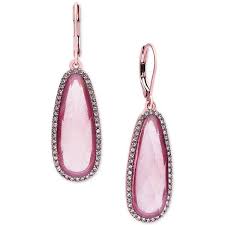 Lonna Lilly Rose Gold Tone Pink Stone Drop Earrings 21 Liked On Polyvore Featuring Jewelry Earrings Ros Drop Earrings Pink Earrings Pink Drop Earrings