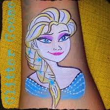 elsa from frozen cartoon arm painting by glitter goose disney face paint art