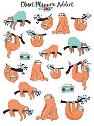 Sleepy Sloths Planner Stickers Cute Sloths Lazy Sloths Sloth Stickers Animal Stickers Lazy Day Stickers S 186 Sloth Drawing Animal Stickers Sloth