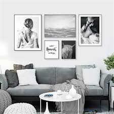 Personalized unicorn sign for little girls room decor, little girls gift, nursery decoration, wall art door decor printed canvas name sign. 1 59 Modern Nordic Black White Girl Woman Art Print Canvas Painting Wall Home Decor Ebay Home Garden Wall Decor Living Room Home Decor Living Room Decor