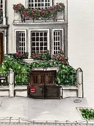 Illustration Originale D Architecture A L Encre Pour Decoration Encadre In 2020 Painting Illustration Drawings