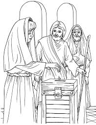 Ancient jewish sources say that these contribution boxes, or receptacles, were shaped like trumpets, or horns, evidently with small openings at the top. Widows Offering Coloring Page Sermons4kids