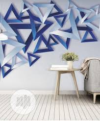 From glass living room tables shaped like hexagons to vibrantly colored seating designs that are overlapped to form abstract shapes, these geometric furniture pieces will certainly add an eclectic touch to any living space. 8d Elegant Geometric Design Wall Mural For Homes Offices And Hotels In Ikeja Home Accessories David Och Jiji Ng