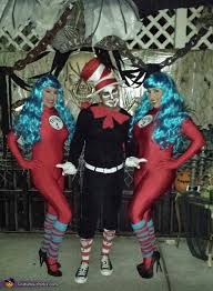 This was the easiest and cutest costume for twins. Cat In The Hat With Thing One And Thing Two Costume No Sew Diy Costumes
