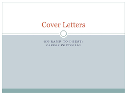 On Ramp To I Best Career Portfolio Cover Letters Ppt Download