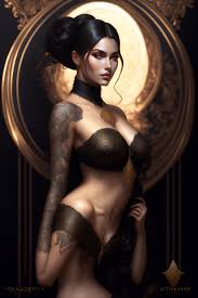 Lexica - Masterpiece of a sexy goth girl with tattoo, intricate, elegant,  highly detailed, digital painting, artstation, concept art, smooth, sharp  f...