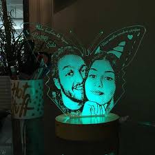 Kişiye özel doğum günü balon temalı üç boyutlu led lamba. Kisiye Ozel Resimli Kelebek Figurlu Led Lamba Hediye Ci Com