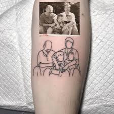 While In South Korea I Also Turned My Favourite Family Portrait Into A Permanent Memento On My Arm Done By D Silhouette Tattoos Family Tattoos Picture Tattoos