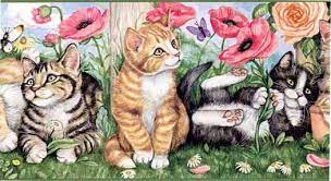 Cuddly Kittens Wallpaper Border 1 Roll Left Kitten Wallpaper Cat Wallpaper Dog Wallpaper