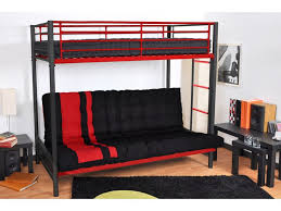 Lit Mezzanine Modulo Iv 90x190cm Avec Banquette Convertible Noir Et Rouge Cama Quartos Casas