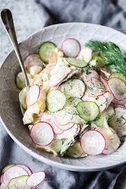 This Creamy Dill Cucumber Radish And Egg Salad Is Here To Rescue You From Your Lettuce Salad Rut Quick And Delicious This Sala Radish Recipes Egg Salad Food