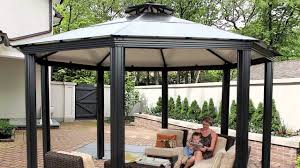 Building a gazebo roof with metal roofing offers some benefits, including if you intend to keep your gazebo for a longer time, metal roofing is the perfect materials for saving future renovation although the initial cost becomes a big burden at the beginning. Monte Carlo Octagonal 14 X 14 Aluminum Roof Gazebo Youtube