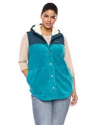 Columbia ~ benton springs overlay women's mtr fleece sherpa hooded vest $90 nwt. Columbia Women S Benton Springs Overlay Vest Fleece Chalk Check Print Shark Small Buy Online At Best Price In Uae Amazon Ae