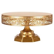 Amalfi Decor 12 Inch Round Metal Wedding Cake Stand Champagne Stainless Steel Frame Walmart Com Wedding Cake Stand Gold Gold Cake Stand Metal Wedding Cake Stands