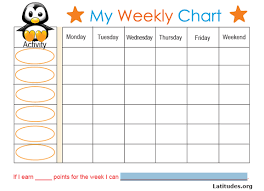 Free Weekly Behavior Chart Baby Penguin Weekly Charts