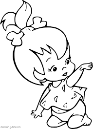 The babies pebbles and bambam coloring book * * * * the beautiful babies pebbles flintstone and bam bam rubble coloring page. Pebbles Flintstone Playing Coloring Page Coloringall