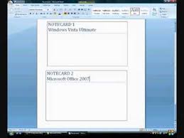 Don't spend money on cards when you don't have to. How To Make Notecards In Microsoft Word 2007 Youtube
