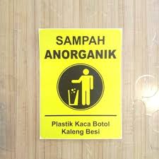 Tong terbuka sesuai jenis sampah kesimpulan Jual Sign Sticker K3 Rambu Safety Sampah Anorganik Ukuran 30x20cm Jakarta Barat Sumber Apar Indo Tokopedia