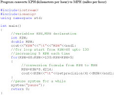 solved speed conversion chart write a program that displays