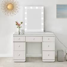 Some modern white high gloss dressing table. Hollywood Glass Diamond Dressing Table Mirror White Rite Price