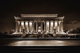 This photo shows visitors at the lincoln memorial in washington, dc, 11 july 2001. Dramatic And Moody Photo Of Lincoln Memorial At Night Photograph By Alex Grichenko