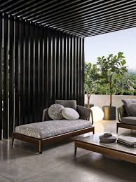 Solid Iroko Macro Woven Modern Outdoor Lounge Chair Lounge Chair Outdoor Outdoor Daybed