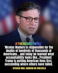President Trump is putting American lives first." House Speaker Mike  Johnson released a statement Saturday praising the U.S. military operation  in Venezuela as “a decisive and justified operation that will protect  American