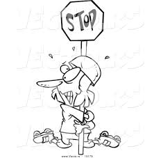 Signs collection traffic direction sketch colored flat shapes. Vector Of A Cartoon Clumsy Roller Blader Hugging A Stop Sign Coloring Page Outline By Toonaday 15179