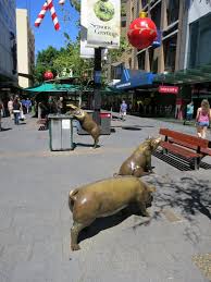 Bronze Pigs At Rundle Mall South Australia Australia Australia Photos